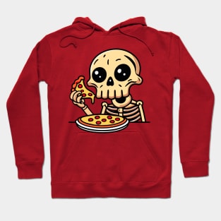 Skull Eating Pizza Cute Cartoon Hoodie